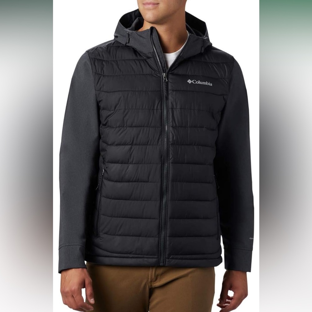 Columbia Men’s Powder Lite Hybrid Hooded Winter Jacket, Water repellent